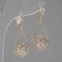 Earrings 'Itaolyao' Crystal Drops, diameter 14 mm, length 31 mm, golden color