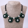 Necklace 'Green Flowers', length 50–55 cm