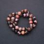 Rhodonite natural stone beads, smooth round beads, 10 mm diameter, thread length about 38 cm