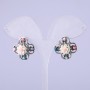 Earrings 'Asters' white, diameter 22 mm