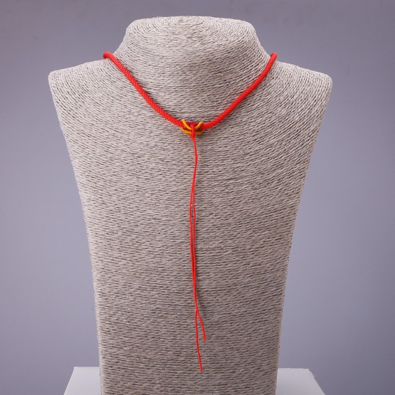 Red neck cord with yellow fastener 60cm