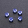 Blue striped bead findings, 10 mm diameter, pack of 34 pcs