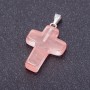 Cross Pendant, Tourmaline Stone 18x27mm