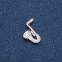 Brooch from the musical series 'Saxophone' 28x25mm, metal color 'silver'
