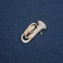 Brooch from the musical series 'Trumpet' 47×26 mm, metal color 'gold'