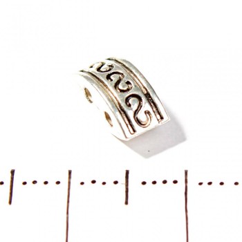 Rectangular double-convex bead spacer for two strands, plastic, 10×5 mm, pack of 50 pcs