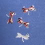 Findings Dragonfly Connector, black and red enamel, 22×16 mm, pack of 4