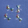 Dragonfly Connector with Colorful Print Enamel 22×16mm, pack of 4