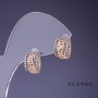 Xuping Earrings with Greek Pattern 12x9mm '18K Gold Plating' with White Crystals