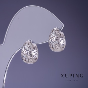 Xuping 14x8mm rhodium earrings