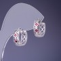 Xuping Earrings with Pink Zircons 14x6mm Rhodium