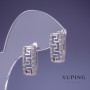 Xuping earrings 16x18 mm rhodium with white crystals