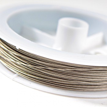 Silver-colored metal wire, 50 m spool (+/-), diameter 0.45 mm