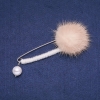 Mink fur brooch with English pin, 45 mm diameter, 100 mm length