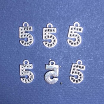 Pendant finding Digit Five, 18x10mm, packaging 20 g +/- 14 pcs