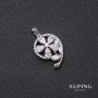 Xuping 'Flower' Pendant Rhodium