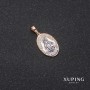 Xuping Pendant 'O Mary, conceived without sin' 12x18x25 mm Rhodium, 18k Gold Plating