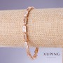 Xuping Bracelet with White Cubic Zirconia, 5mm Thickness, 17-19cm Length, 18K Gold Plating