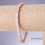Xuping Bracelet with White Cubic Zirconia, 6mm Thick, 18–20 cm Length, 18K Gold-Plated