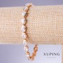 Xuping Bracelet with White Cubic Zirconia, 6 mm Wide, Length 18–20 cm, 18K Gold Plating