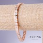 Xuping bracelet with white cubic zirconia, 5 mm thickness, 18–21 cm length, 18K gold plating