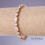 Xuping bracelet with white zircons, 5 mm thick, 19 cm long, 18K gold plating