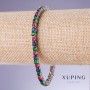 Xuping Bracelet with Multicolored Cubic Zirconia, 4 mm Thick, 18–20 cm Long, Rhodium 18K Plating