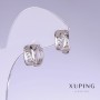 Xuping Earrings, 14mm length, 8mm thickness, rhodium