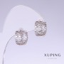Xuping Rhodium-Plated Earrings, 13mm Length, 7mm Thickness