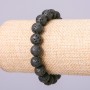Lava Stone Bracelet, Ball Bead, 12mm diameter, 18cm length on elastic