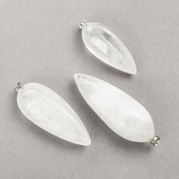 Pendant with natural rock crystal 50x20mm (±)