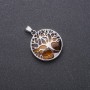 Tiger's Eye Pendant in a 'Tree' Bezel, 27 mm diameter