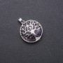 Pendant with natural amethyst in a 'Tree' setting, diameter 27mm