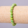 Bracelet made of natural variscite (pressed) green bead, 10 mm diameter, 18 cm length on elastic