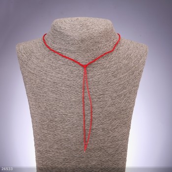 Red braided cord for necklace, diameter 1.9 mm, length 50 cm