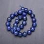 Lapis Lazuli Natural Stone Beads — Smooth Round Beads on Thread, 10 mm Diameter, 38 cm Length