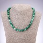Necklace of natural agate stone - green smooth round beads, 10mm diameter, 45cm length