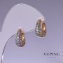 Xuping Earrings with White Crystals 6x15 mm '18K Gold Plating'