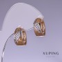 Xuping Earrings 16×7 mm '18k Gold Plating and Rhodium'