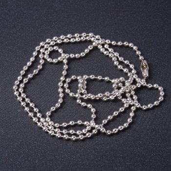 Price per pack / 10 pcs. Token chain jewelry, silver-colored metal, length 50 cm, diameter 2.5 mm