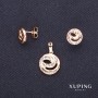 Earrings and Pendant Xuping 13x15 mm, 12 mm pendant diameter, 18k gold plating