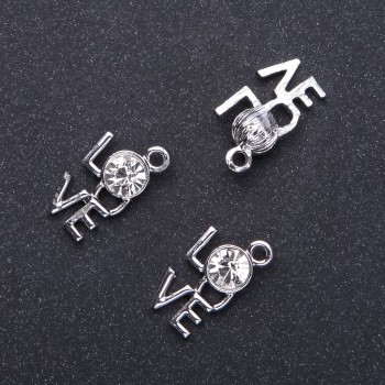LOVE Pendant Findings, diameter 12 mm, L2m in-d, 3 mm packaging 8 pcs (+ -)