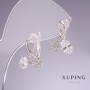 Earrings Xuping with White Zircons Stars 17x14mm Rhodium