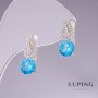 Xuping Earrings with Blue Topaz Cubic Zirconia