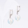 Earrings 'Elegant' Moonstone, diameter 14 mm, length 3 cm