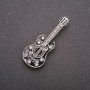 Guitar Brooch with Black Enamel and Crystals