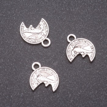 Coin Pendant Findings, 12x15 mm, hole diameter 1.7 mm, 7 mm facet, 20 g ±, 24 pcs