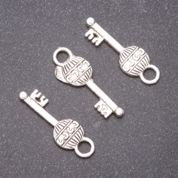 Key Pendant Hardware, 17x9 mm, bore 3 mm, weight 20 g, ±19 pcs