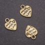 Heart Pendant Findings, 13x10 mm diameter, bore diameter 1.5 mm faceted, 20 g ± 44 pcs