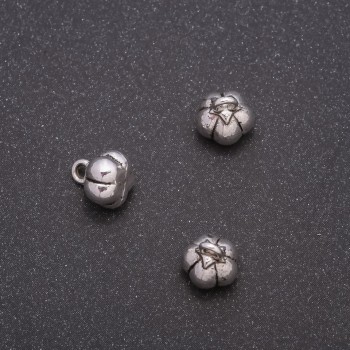 Pumpkin Pendant Hardware, 8x9mm diameter, 1.6mm hole, finish 20g +/- 16pcs